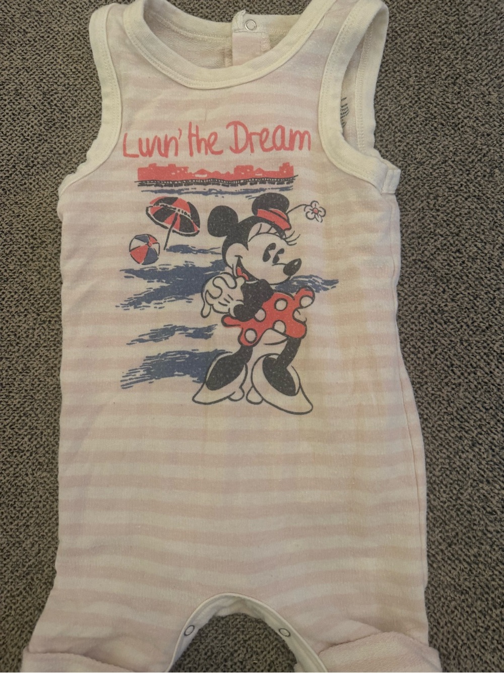 Junk Food Clothing Pink & White Striped Minnie Tank Romper